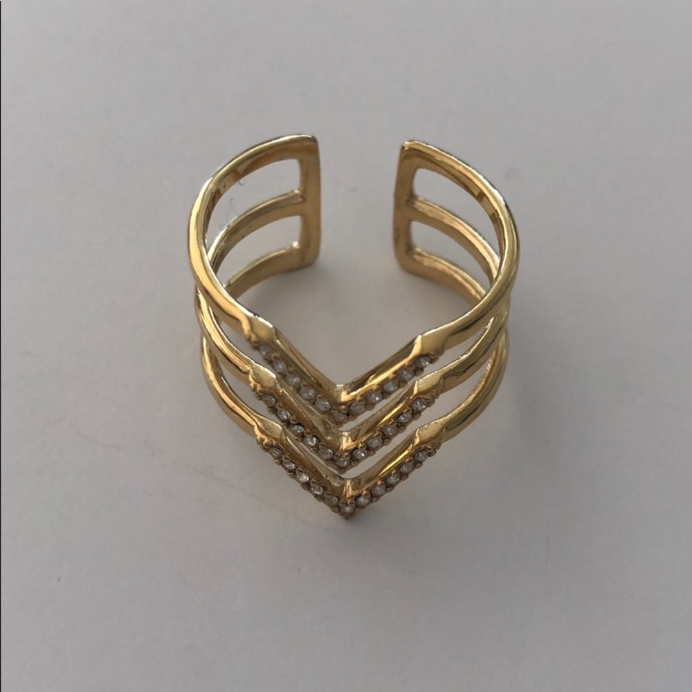 Stella &Dot pave gold tone ring adjustable - Picture 5 of 5